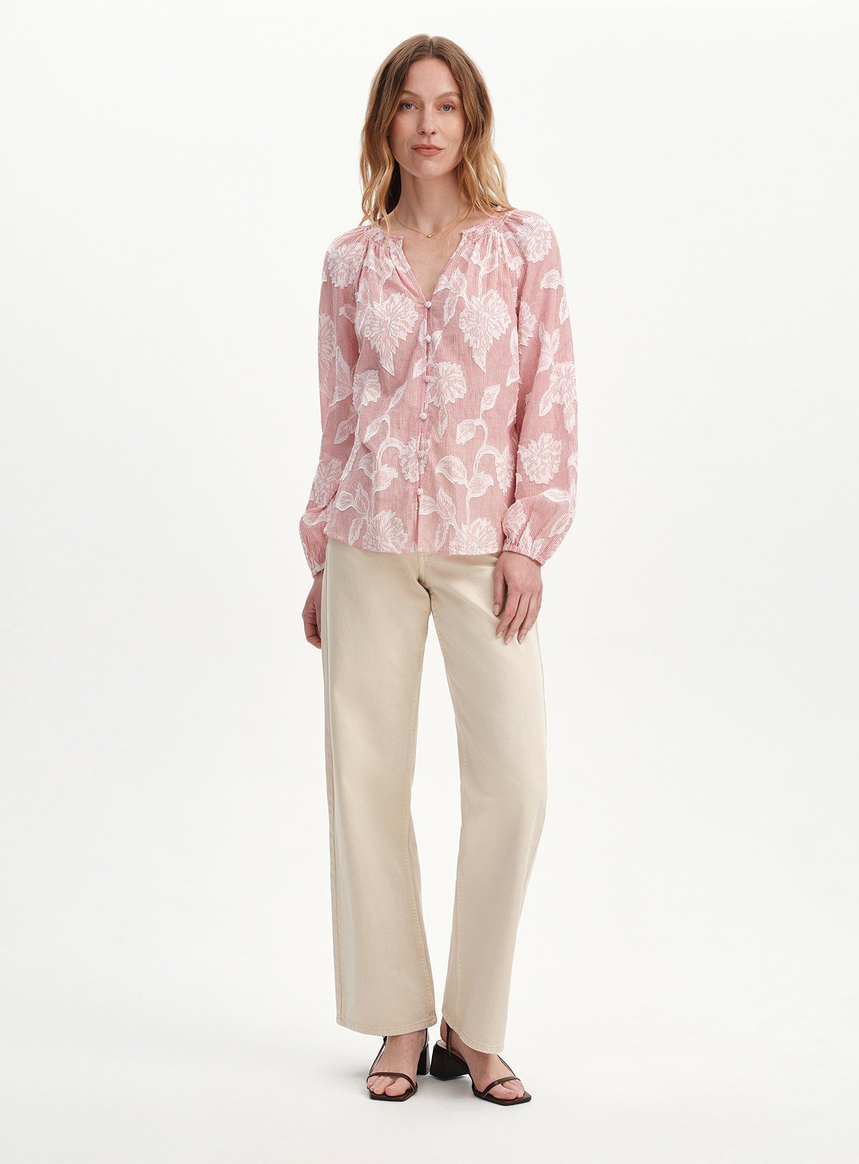 FINERY Ivie Floral Stripe Raglan Sleeve Blouse 14 - Image 4 thumbnail